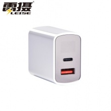 雷摄LEISE HKL-USB75 双口USB液晶显示充电头3A快充头适用苹果/华为/OPPO/VIVO/荣耀/一加/小米 白色